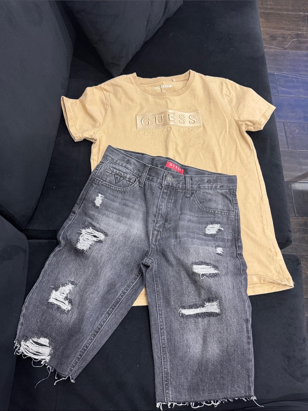 GUESS Tan Short Sleeve Logo Tee